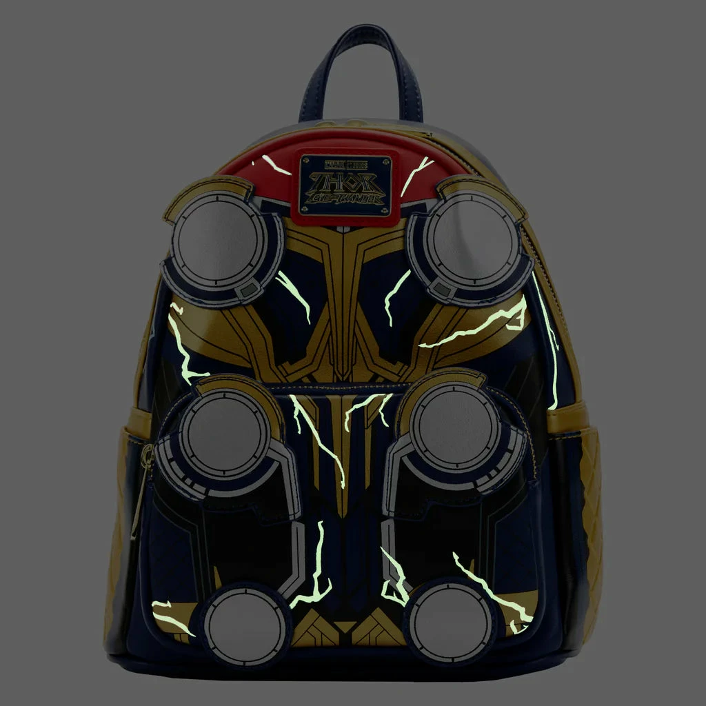 Promo π― Loungefly Marvel Thor : Love And Thunder (Glow) Cosplay Mini π Backpack π 4 Loungefly Marvel Thor : Love And Thunder (Glow) Cosplay Mini Backpack